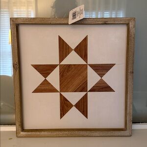 Neutral Farmhouse Geometric Wood Wall Art | New With Tags
